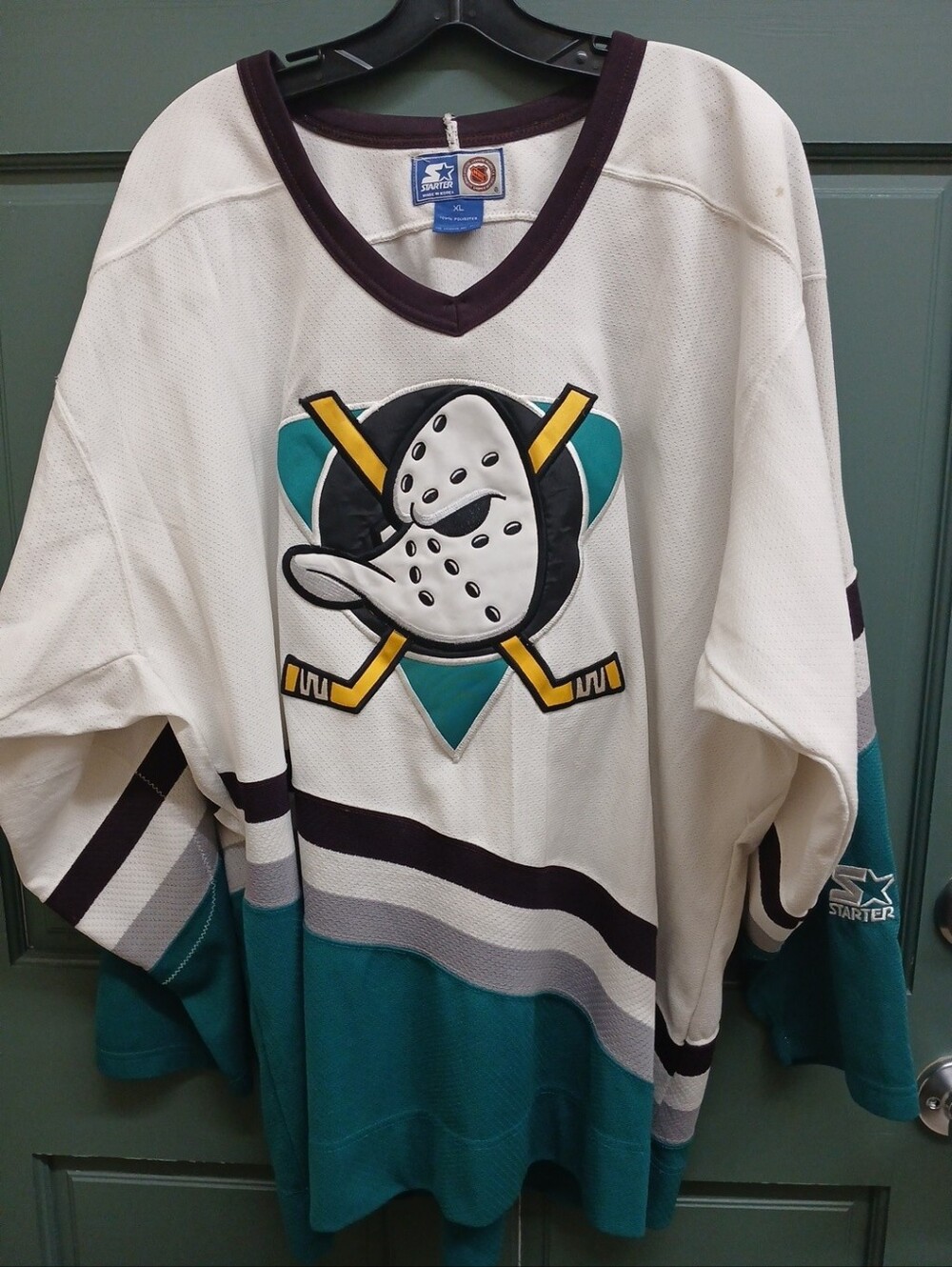 STARTER Vintage Anaheim Mighty Ducks Hockey Jersey Size Extra Large